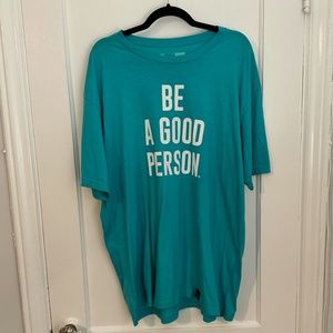 Be a Good Person teal graphic tee